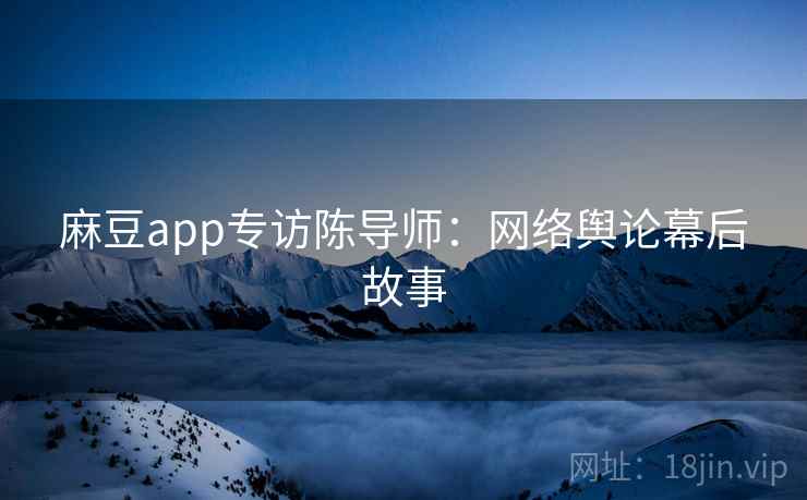 麻豆app专访陈导师:网络舆论幕后故事 麻豆app专访陈导师:网络舆论幕后故事