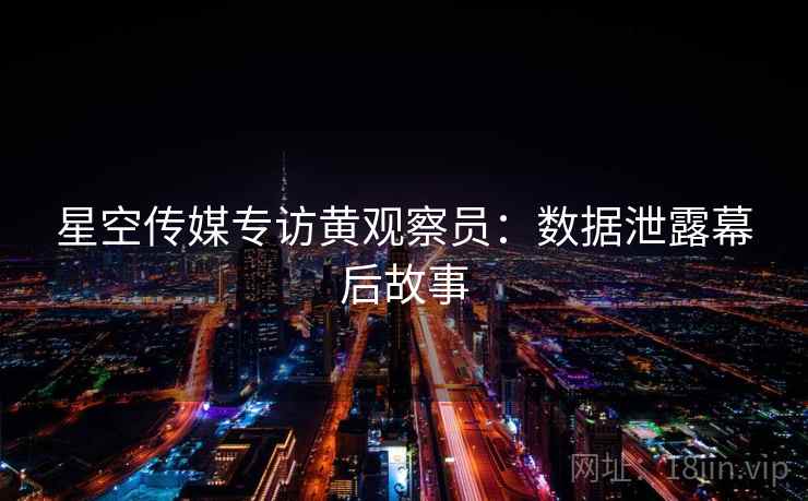 星空传媒专访黄观察员:数据泄露幕后故事 星空传媒专访黄观察员:数据泄露幕后故事